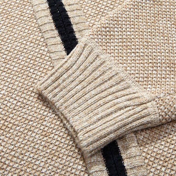 Men's Shawl Collar Cardigans Slim Fit Button Cable Knit Black Sweater Pockets - Picture 8 of 11